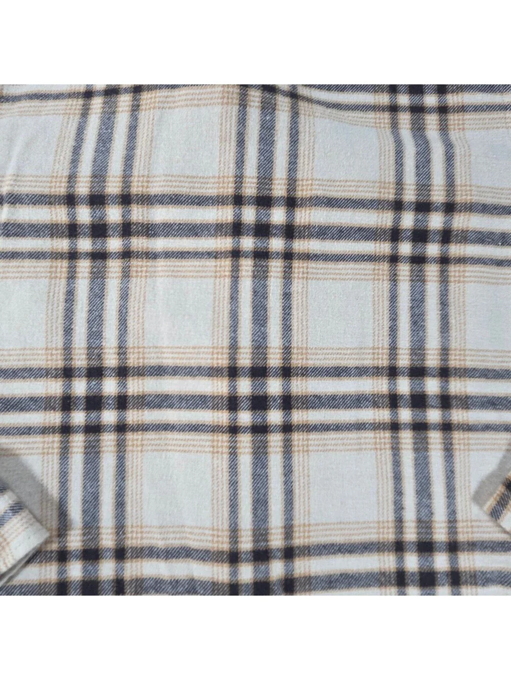 Old Navy Boy's Beige,Tan,Grey Plaid Cotton ButtonUp Long Sleeve Shirt M(8)